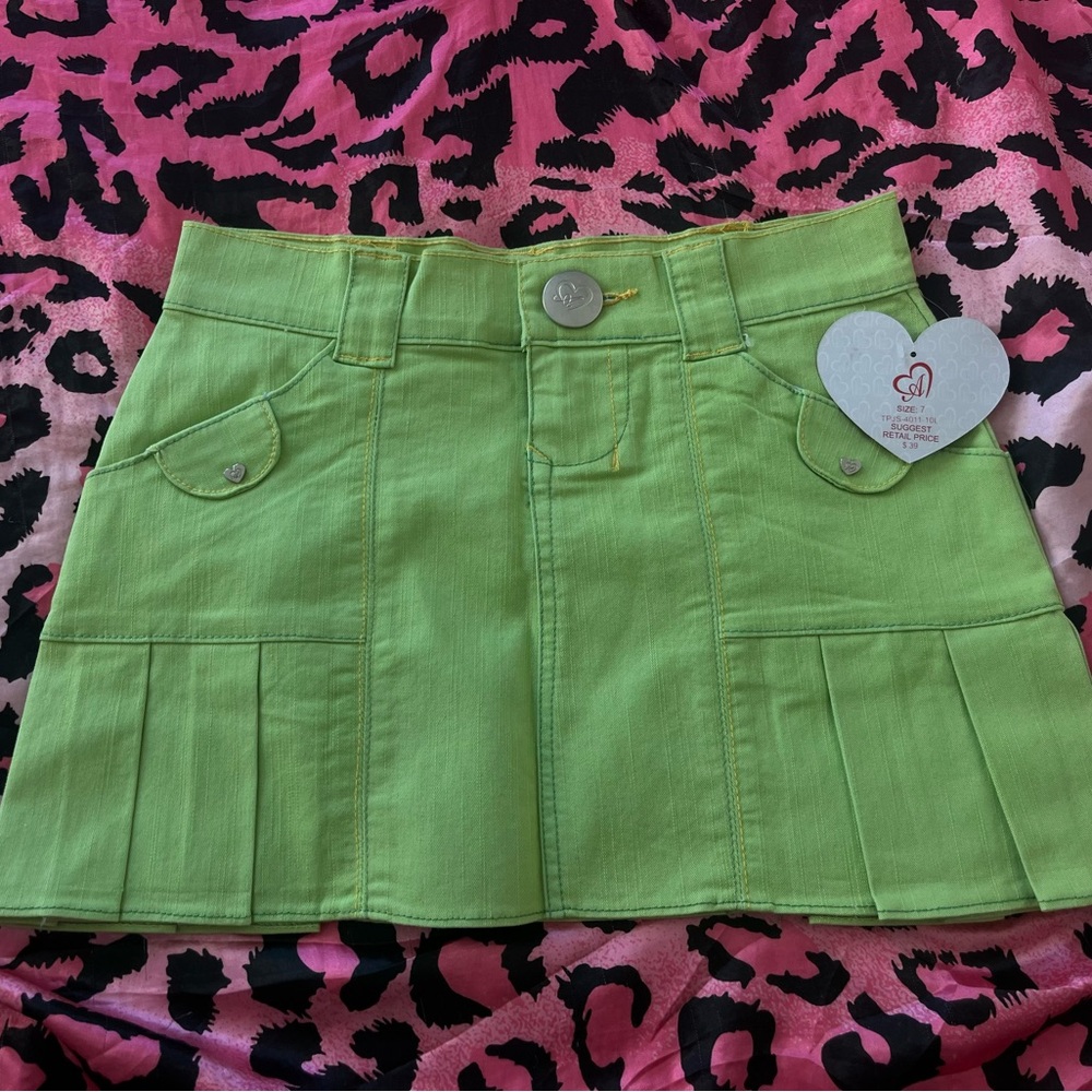 2000s Neon Green Skirt